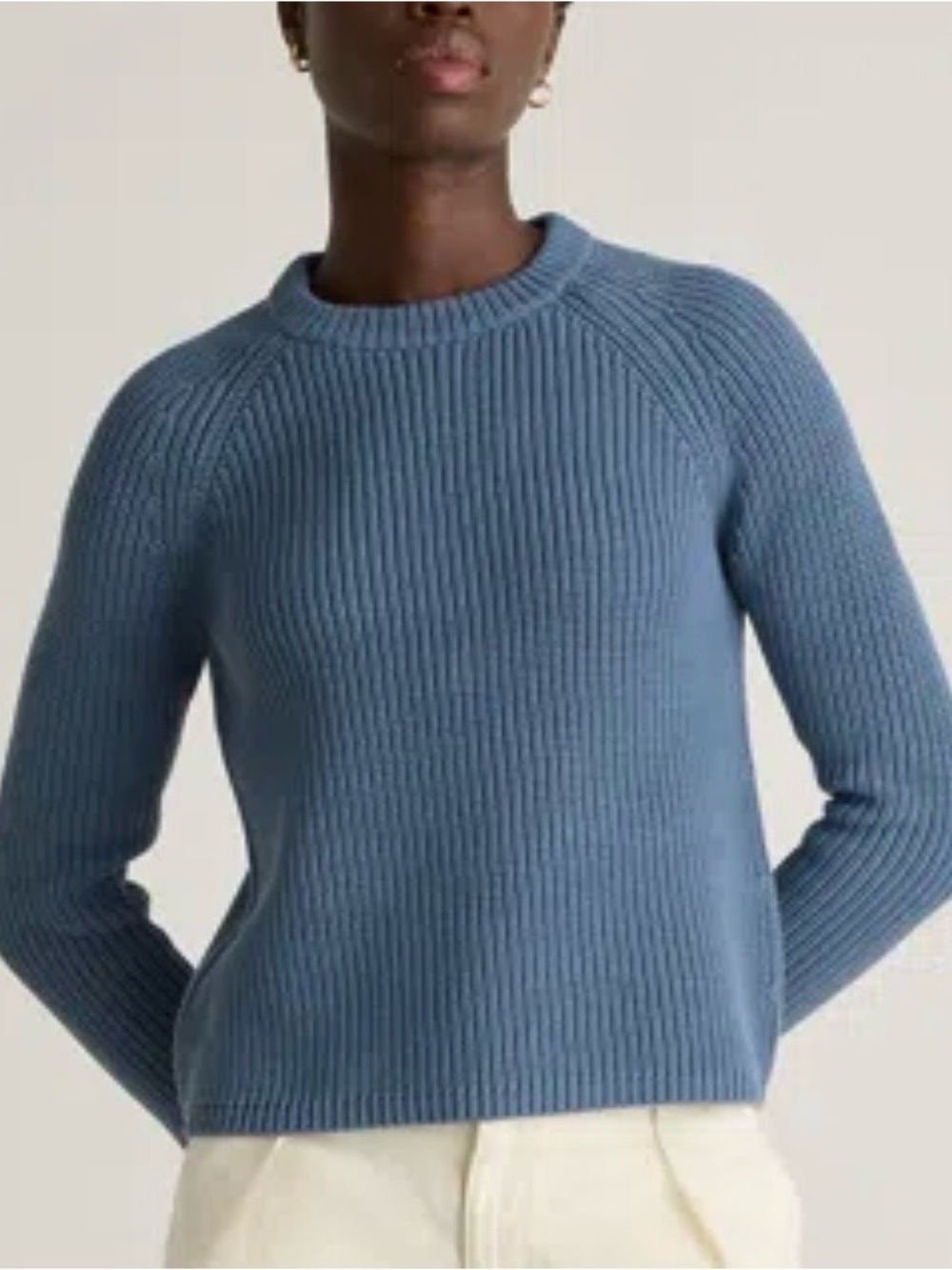 Quince 100% Organic Cotton Fisherman Crew
Sweater Glacier Blue Slate 4 6 S